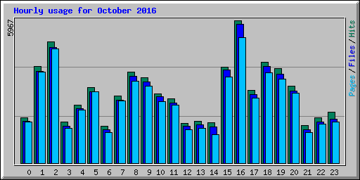 Hourly usage for October 2016