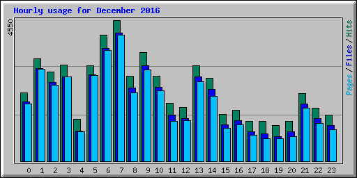 Hourly usage for December 2016