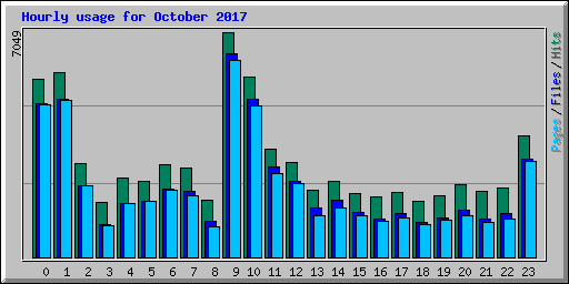 Hourly usage for October 2017